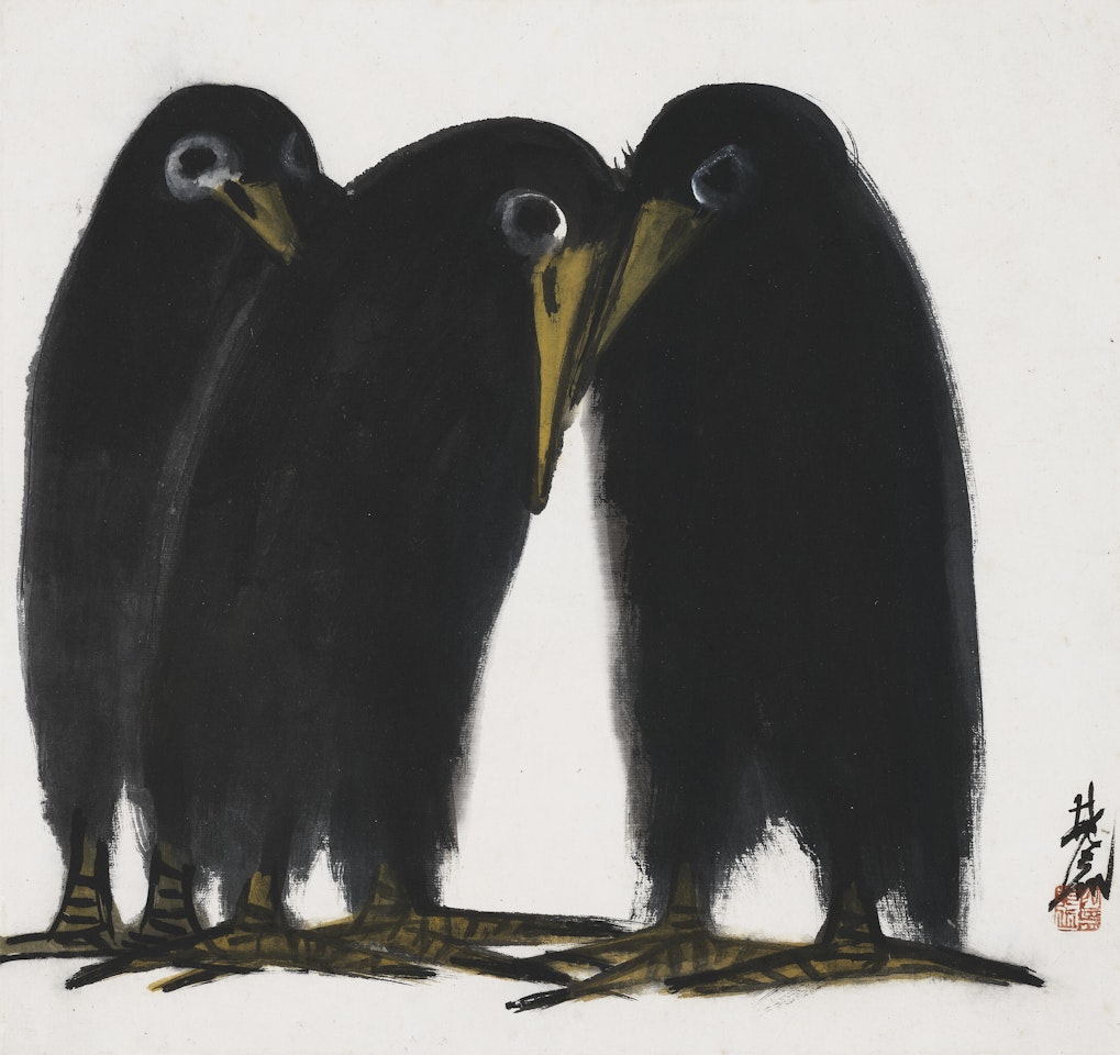 Three Birds by Lin Fengmian