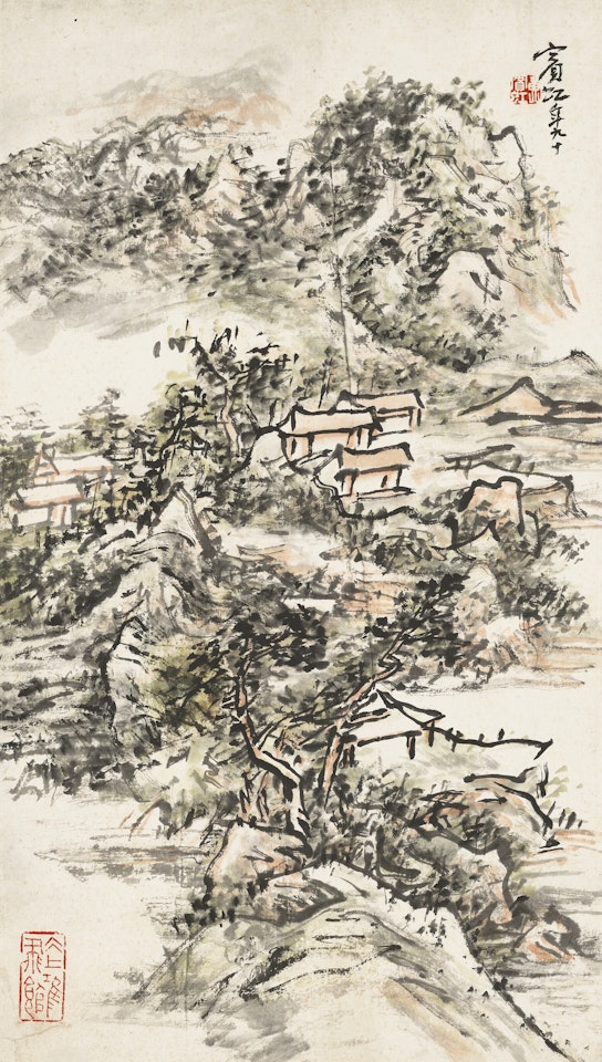 Houses in Quiet Mountains by Huang Binhong