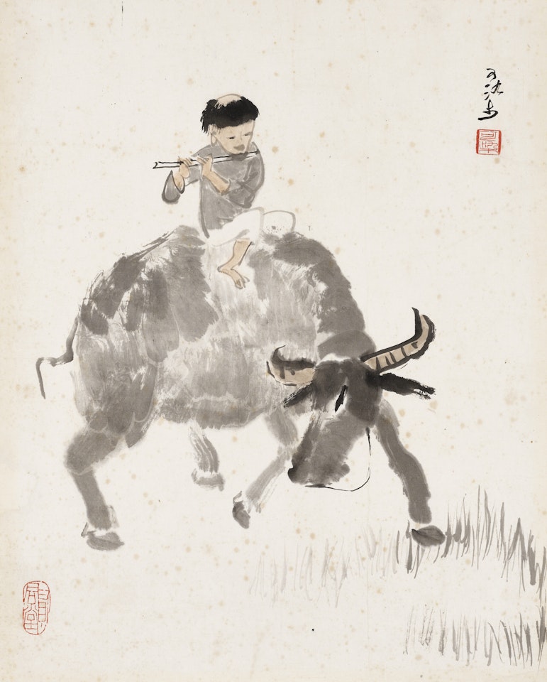 Herding Buffalo by Li Keran