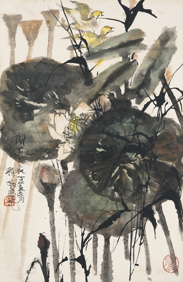 Yellow Birds and Lotus Pond by Cheng Shifa