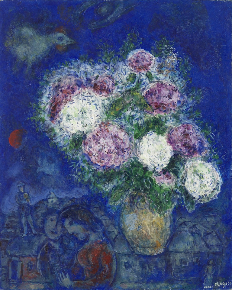 L'idylle en bleu by Marc Chagall