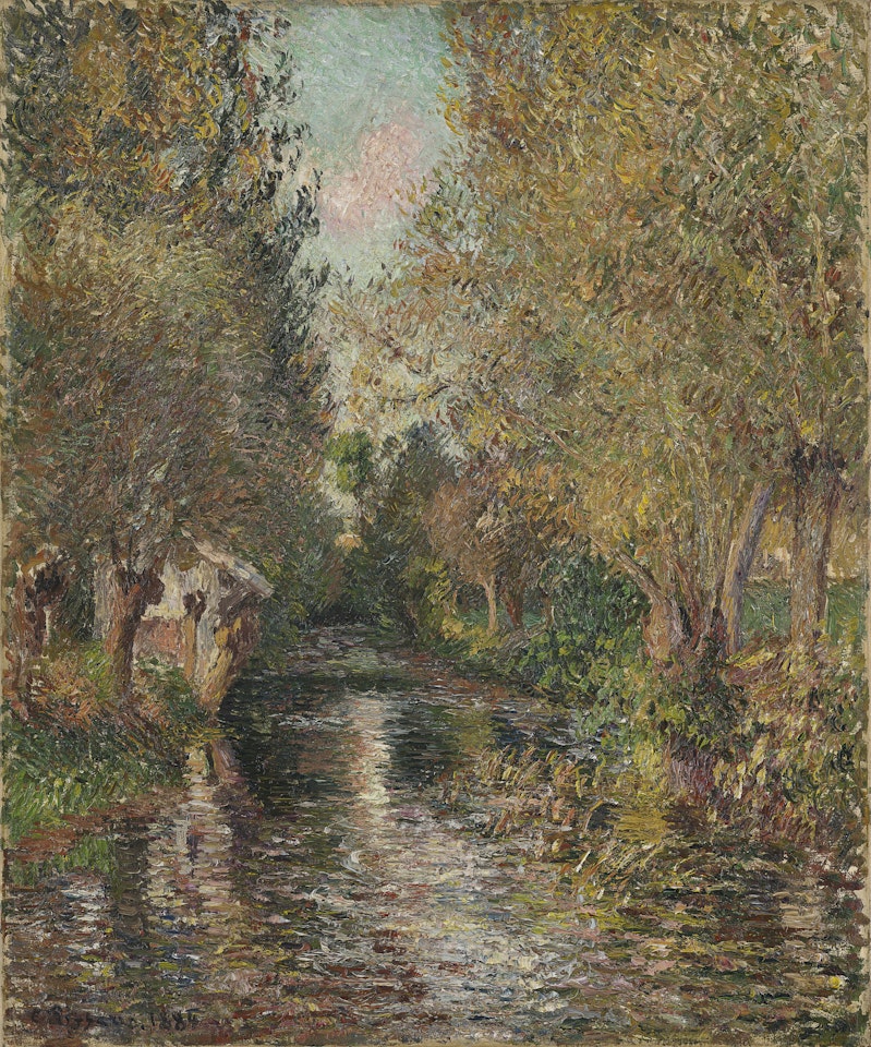 Le lavoir de Bazincourt by Camille Pissarro