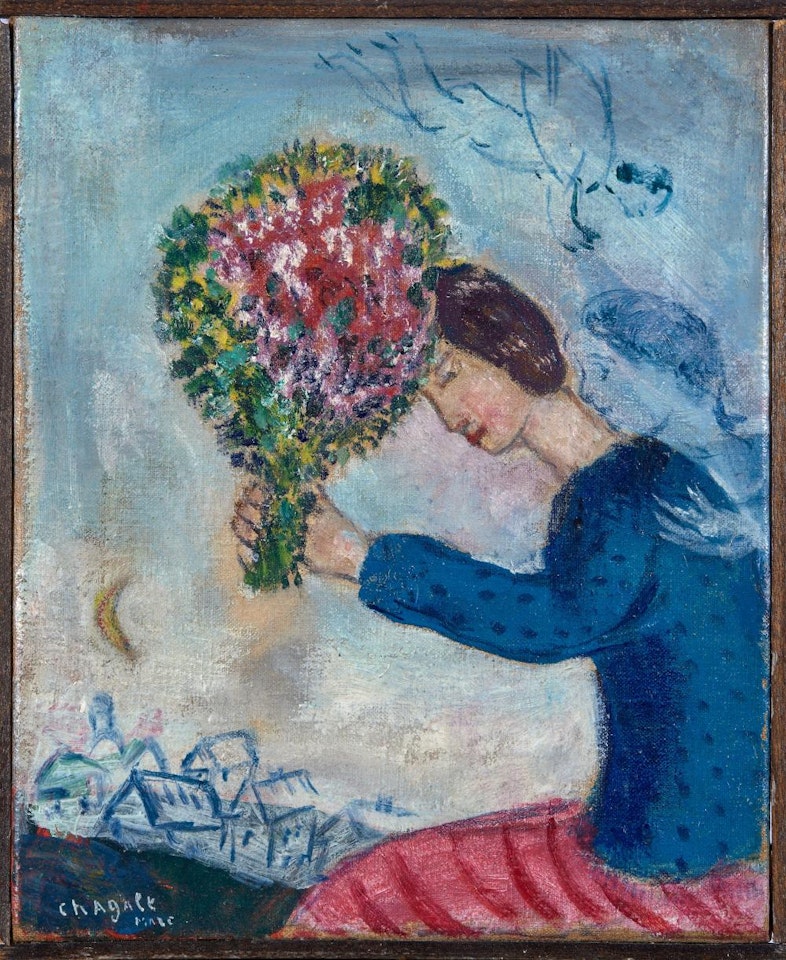 Jeune femme au bouquet de fleurs by Marc Chagall