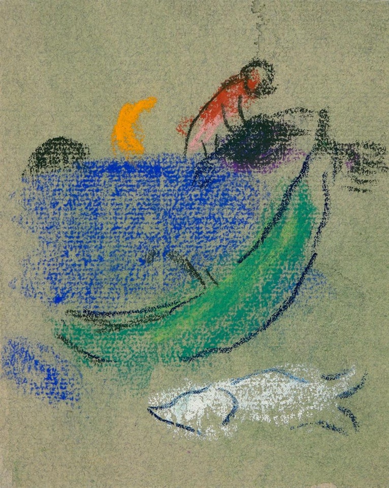 Etude pour la lithographie M.338, Le Dauphin mort et les 300 écus (Daphnis et Chloé,Longus) by Marc Chagall