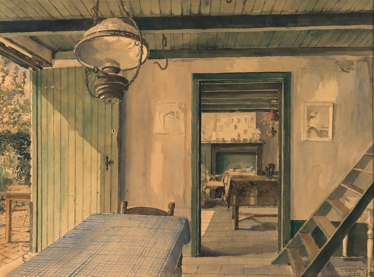 Chez le sculpteur Georges Grard by Paul Delvaux