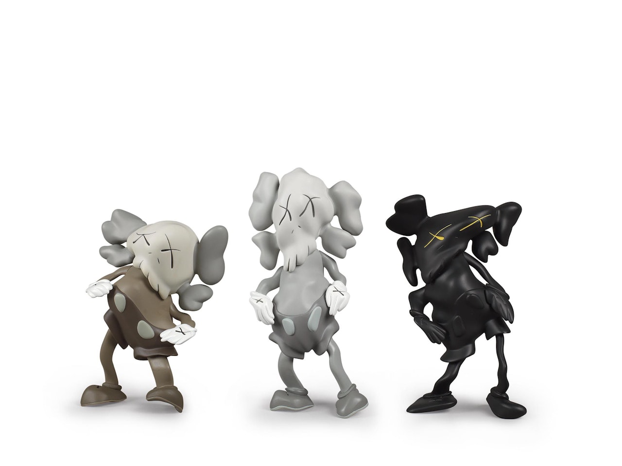 Dissorted Companion (Brown Grey and Black) (a set of 3) by Kaws