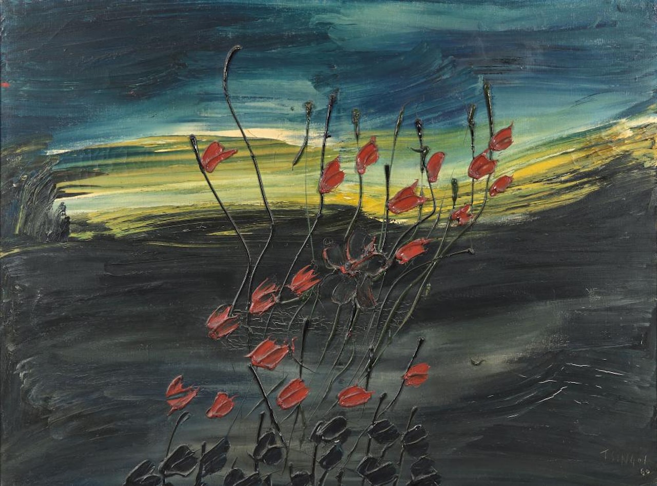 Fleurs sur fond paysagé by Thanos Tsingos
