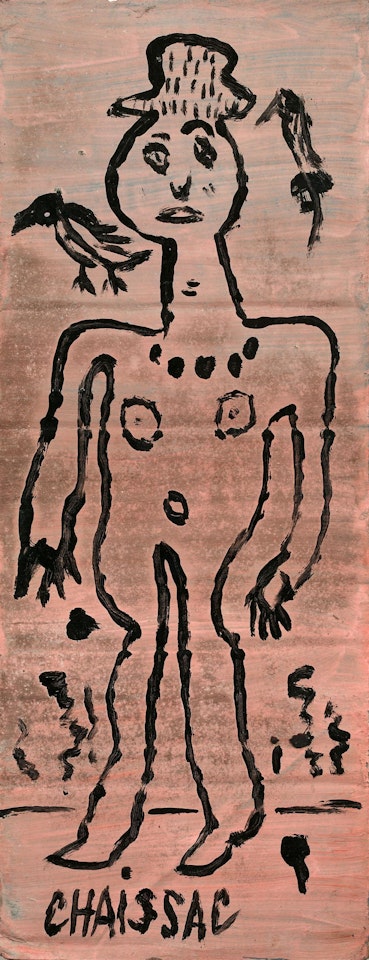 Femme aux deux oiseaux by Gaston Chaissac