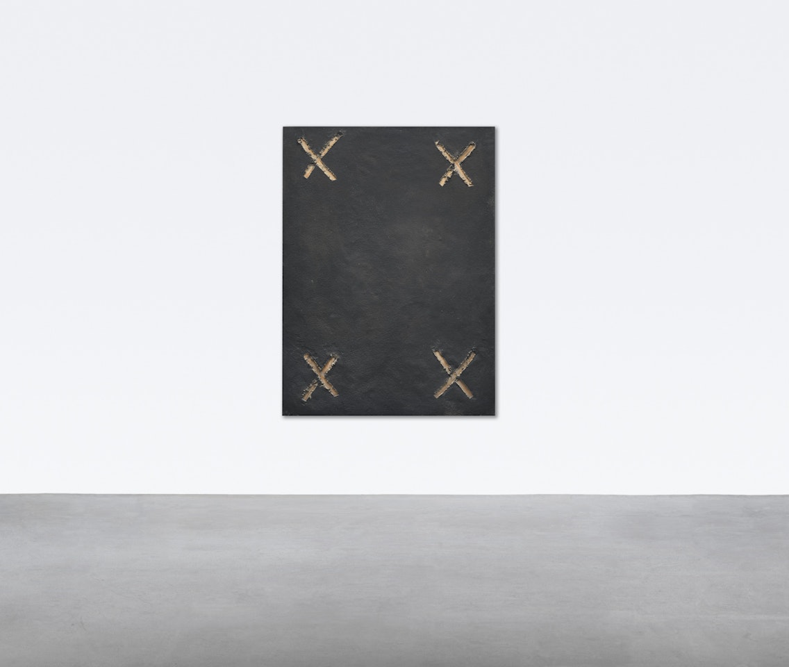 Four Xs on Black by Antoni Tapies