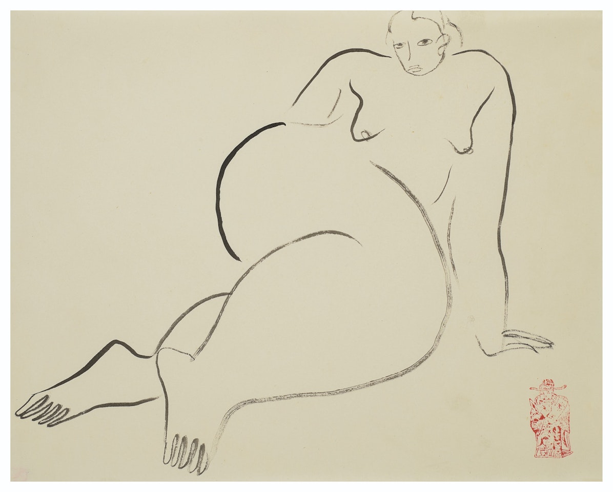 Nu aux jambes croisées by Sanyu