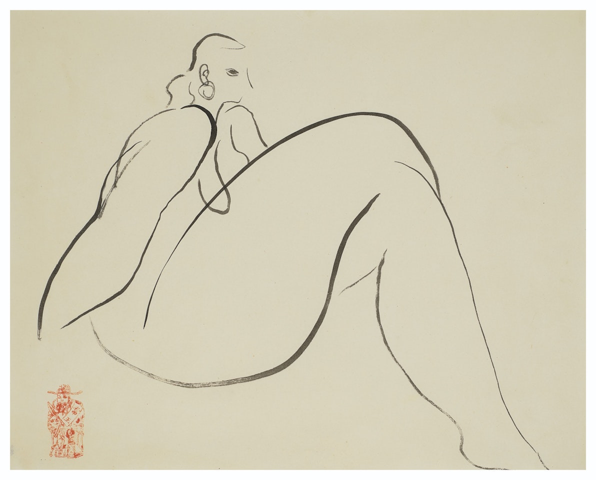 Nu à la boucle d'oreille by Sanyu
