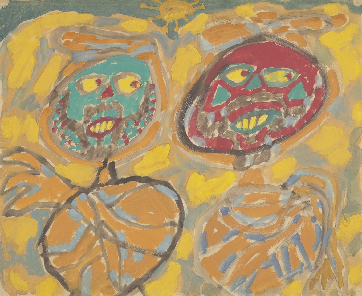 Sans titre (Deux personnages sous le soleil) by Jean Dubuffet