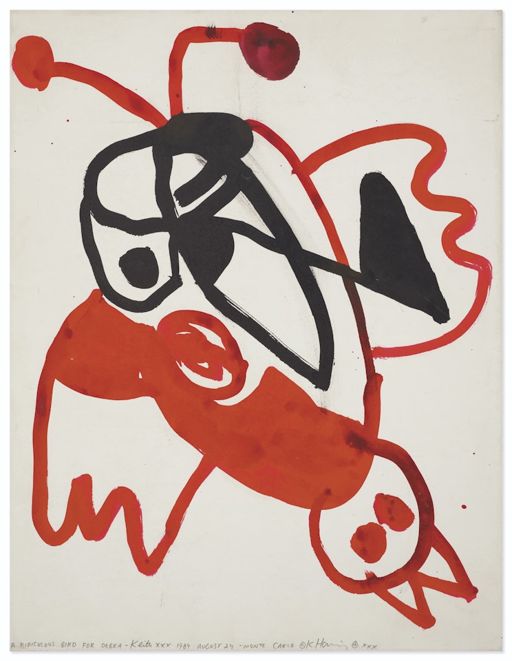 A ridiculous bird for Debra by Keith Haring