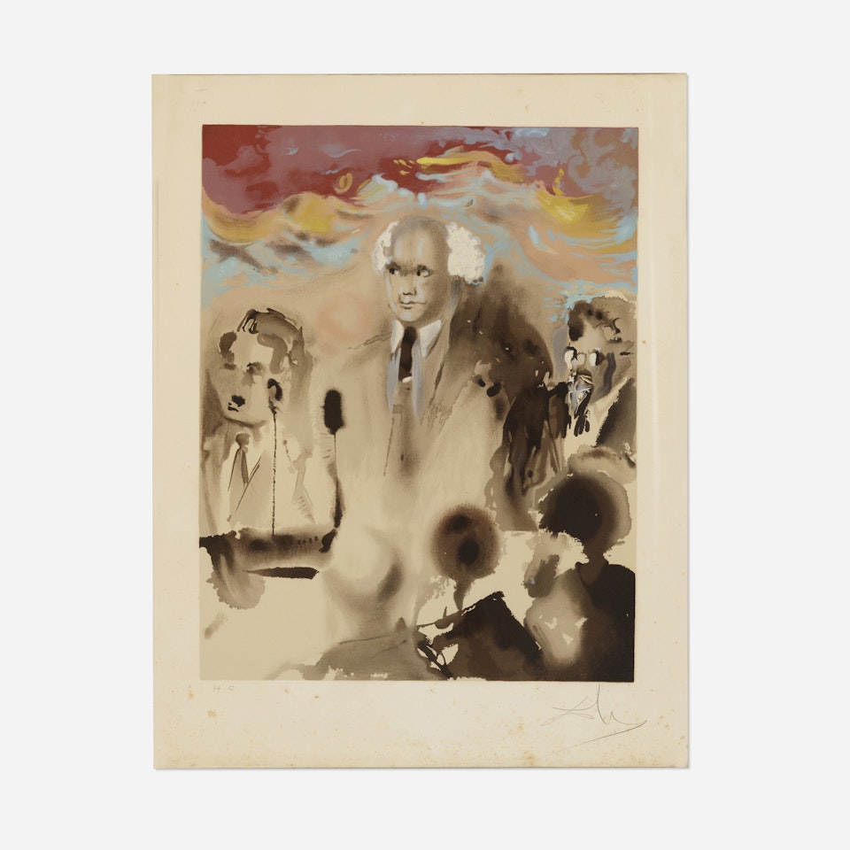 David Ben Gurion Reads the Declaration (from the Aliyah portfolio) by Salvador Dali