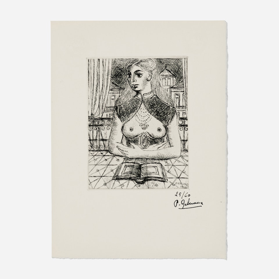 Untitled (from Surrealism between Two Wars: International Anthology of Contemporary Engraving, Volume 2, from the series The Forerunners of the Avant-Garde) by Paul Delvaux