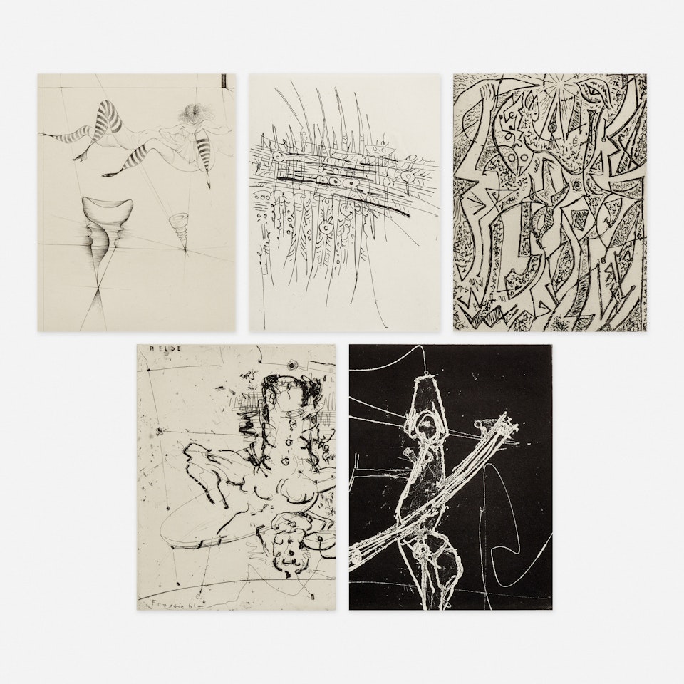 Five works from Surrealism between Two Wars: International Anthology of Contemporary Engraving, Volume 2, from the series The Forerunners of the Avant-Garde by Various Artists
