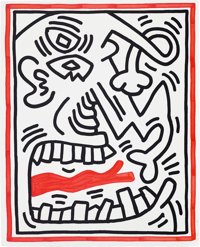 Three Lithographs: one plate (L. p. 40) by Keith Haring
