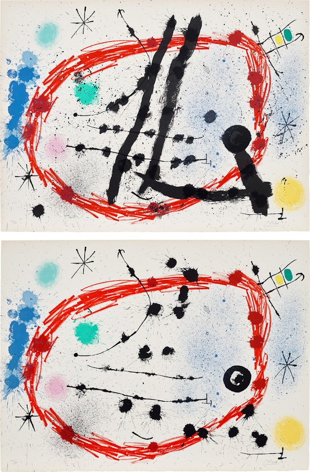 Le cercle rompu; and le cercle franchi (The Broken Circle; and The Circle Cleared) (M. 404-405) by Joan Miró