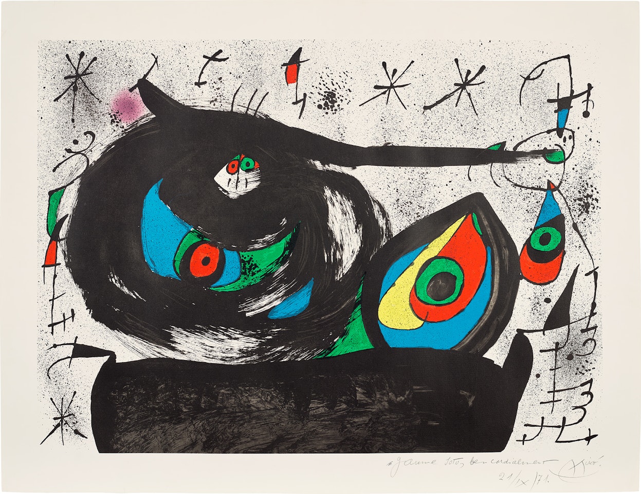 Untitled, plate 6 from Homenatge à Joan Prats (Tribute to Joan Prats) (M. 715, C. 153) by Joan Miró