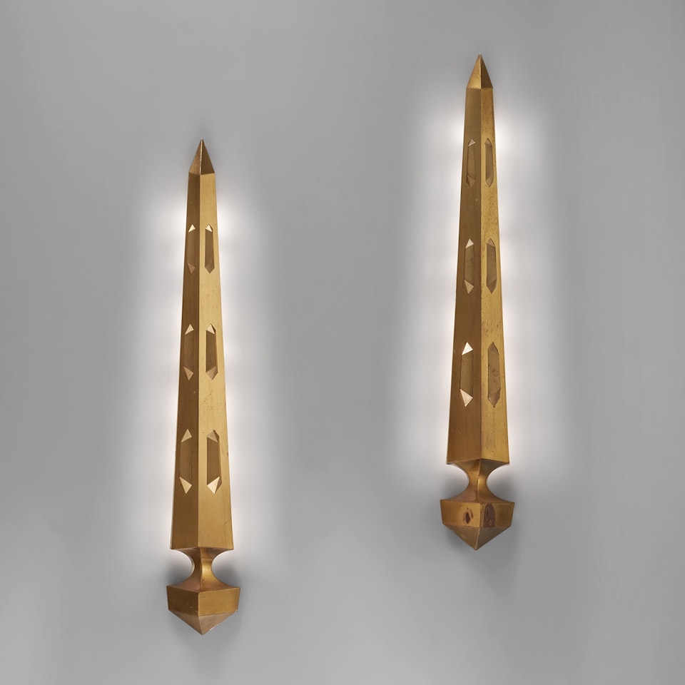 Pair of wall lights, from the Time & Life Building, New York by Gio Ponti