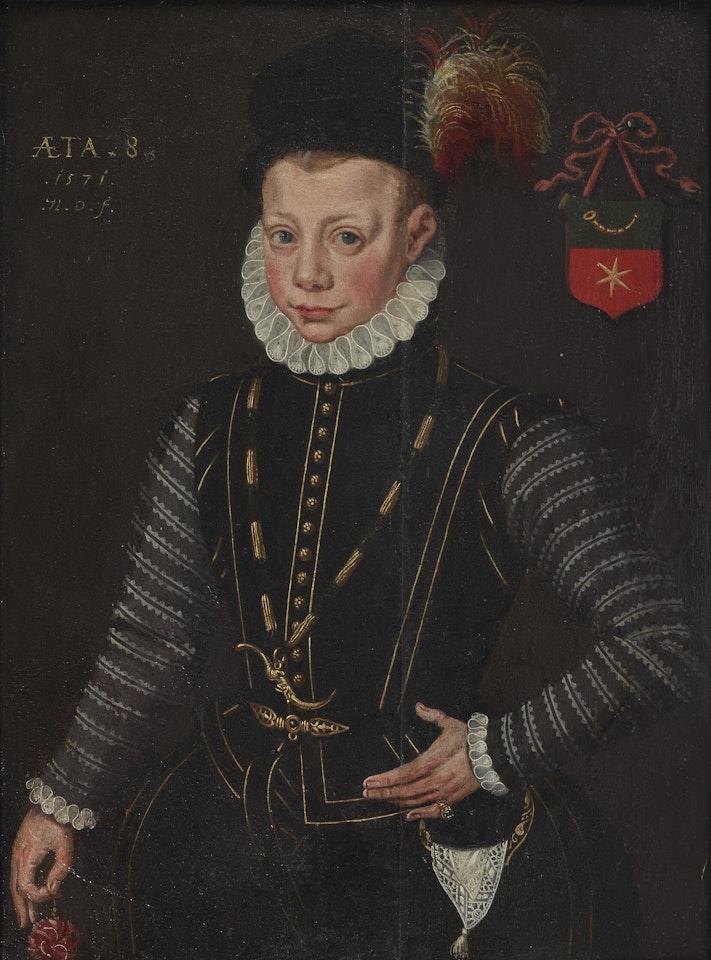 Portrait à mi-corps d"un jeune garçon by Flemish School