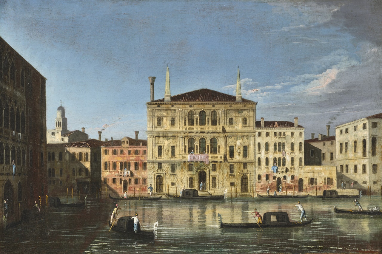 Venise : le palais Balbi sur le Grand Canal depuis le palais Moro Lin, le Ca" Foscari sur la gauche by Apollonio Domenichini