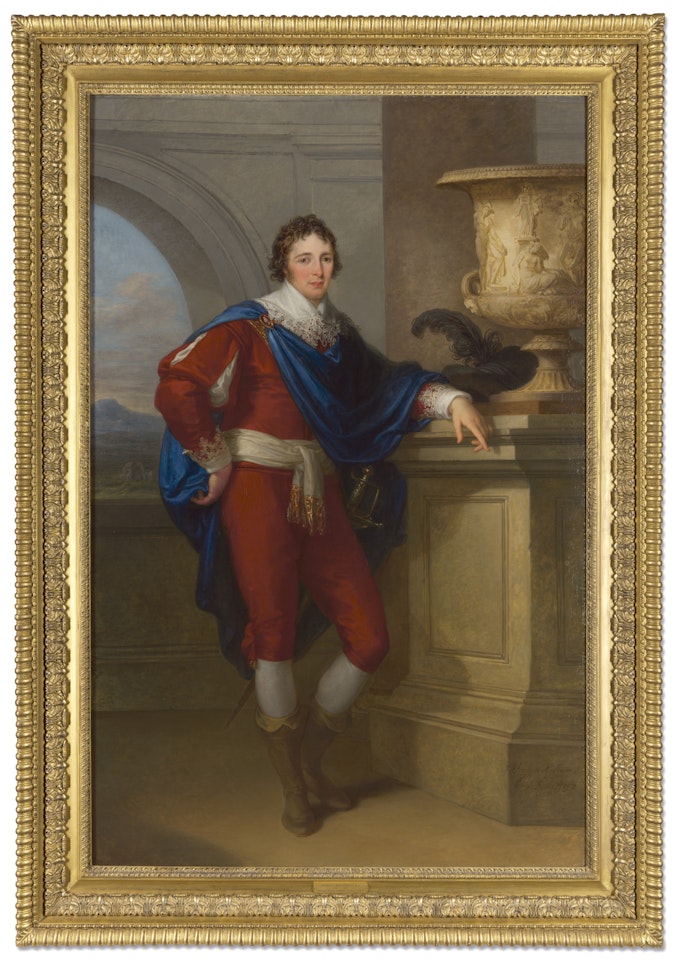 Portrait en pied de William Henry Lambton (1764-1797) dans un costume de style van Dyck by Angelica Kauffmann