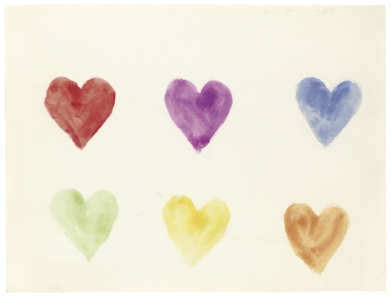 Untitled (6 Heart Shapes) by Jim Dine