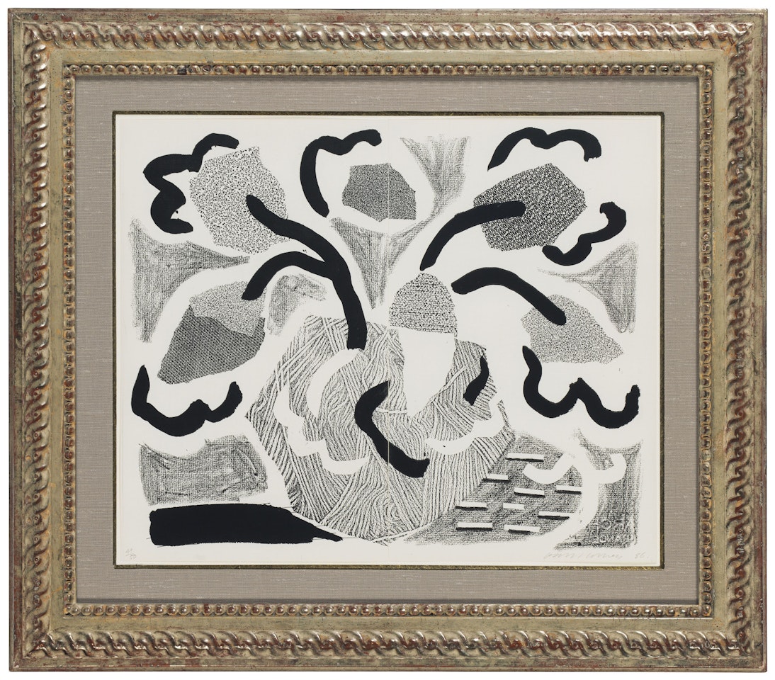 Grey blooms by David Hockney