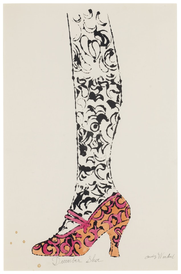 Shoe and leg (december shoe) by Andy Warhol