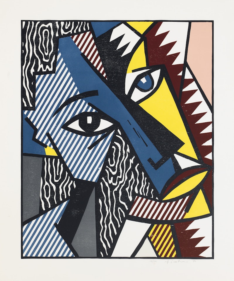 Head, from the expressionist woodcut series by Roy Lichtenstein