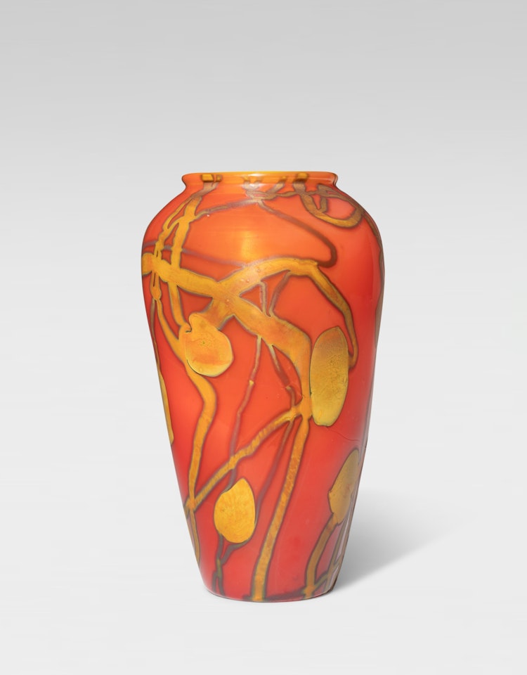 Red Paperweight Vase by Tiffany Studios