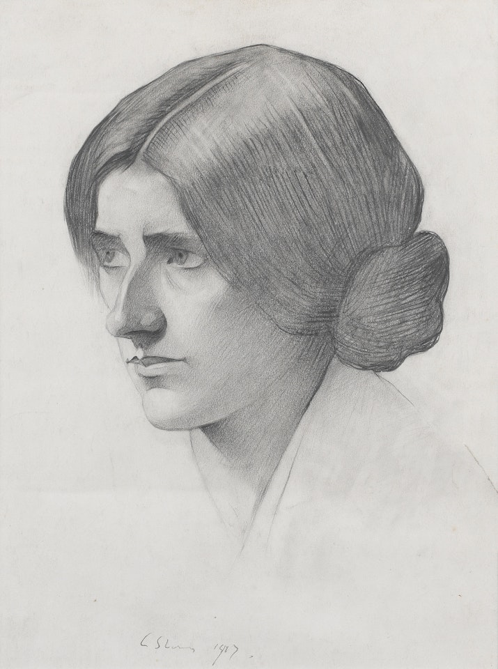 Portrait of a woman by Laurence Stephen Lowry