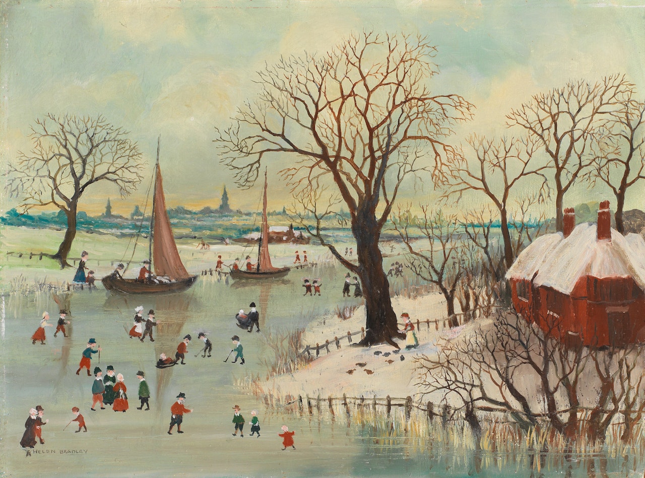 The Frozen River, Winter by Helen Bradley