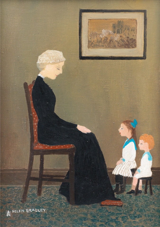 Great Aunt Jane Telling a Story  by Helen Bradley
