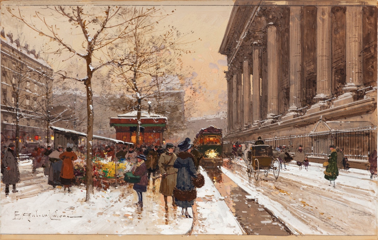 Place de la Madeleine by Eugene Galien-Laloue