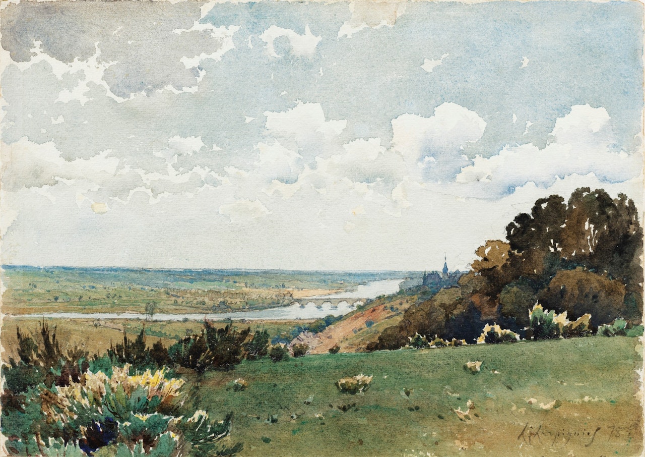 Bridge over the Loire by Henri Harpignies