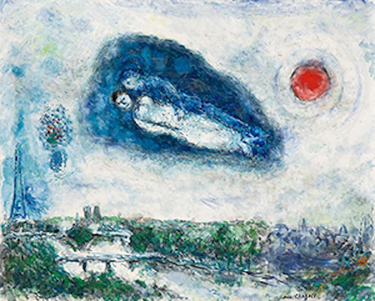 Le couple au-dessus de Paris by Marc Chagall