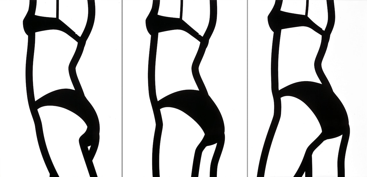 Watching Suzanne (back) No. 3; Watching Suzanne(back) No. 4; Watching Suzanne(back) No. 5 by Julian Opie