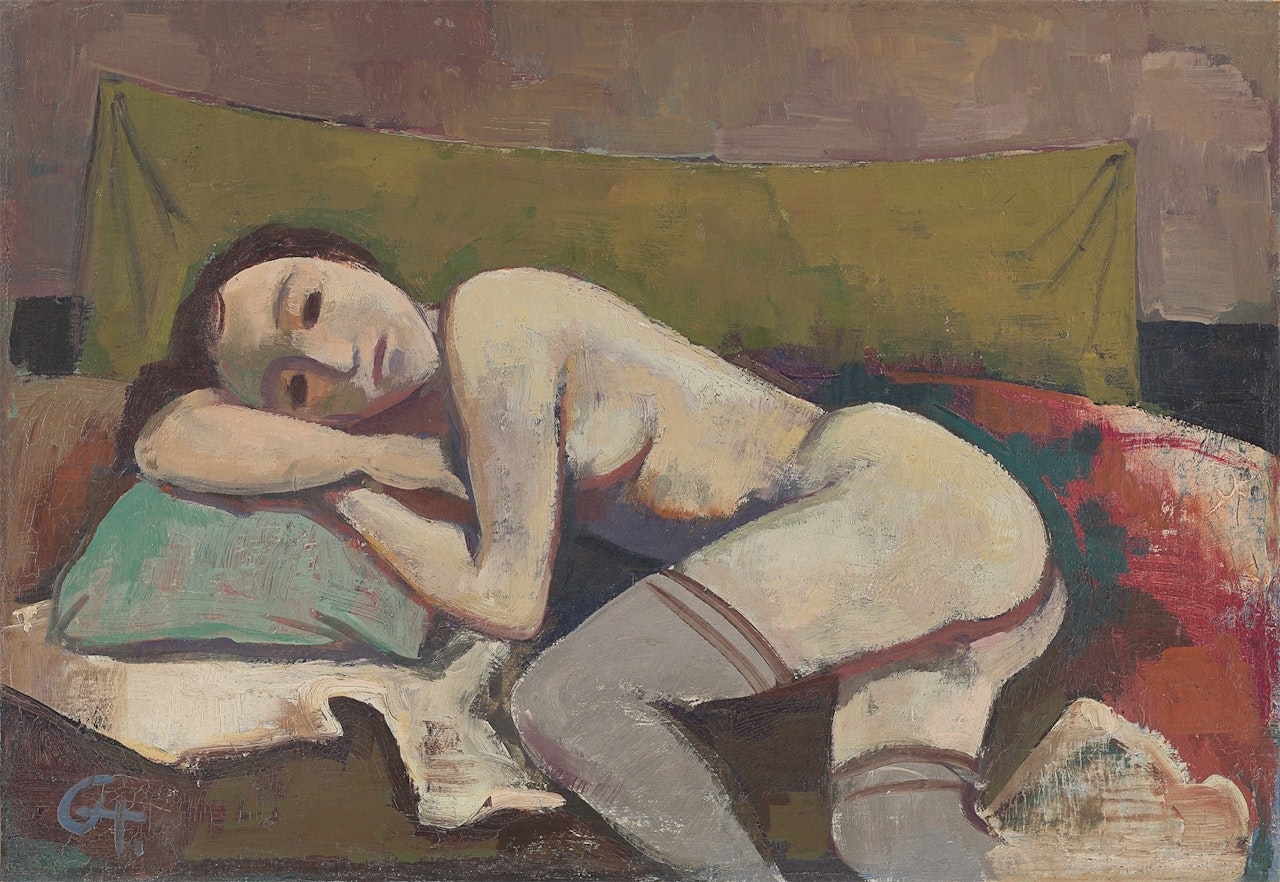 ”Ruhendes Mädchen” by Karl Hofer