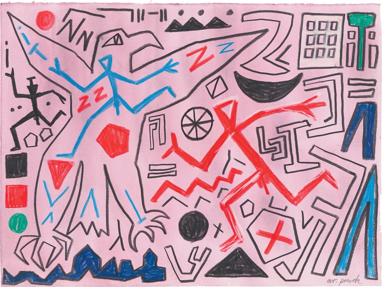 ”Durch den Adler hindurch 1” by A.R. Penck