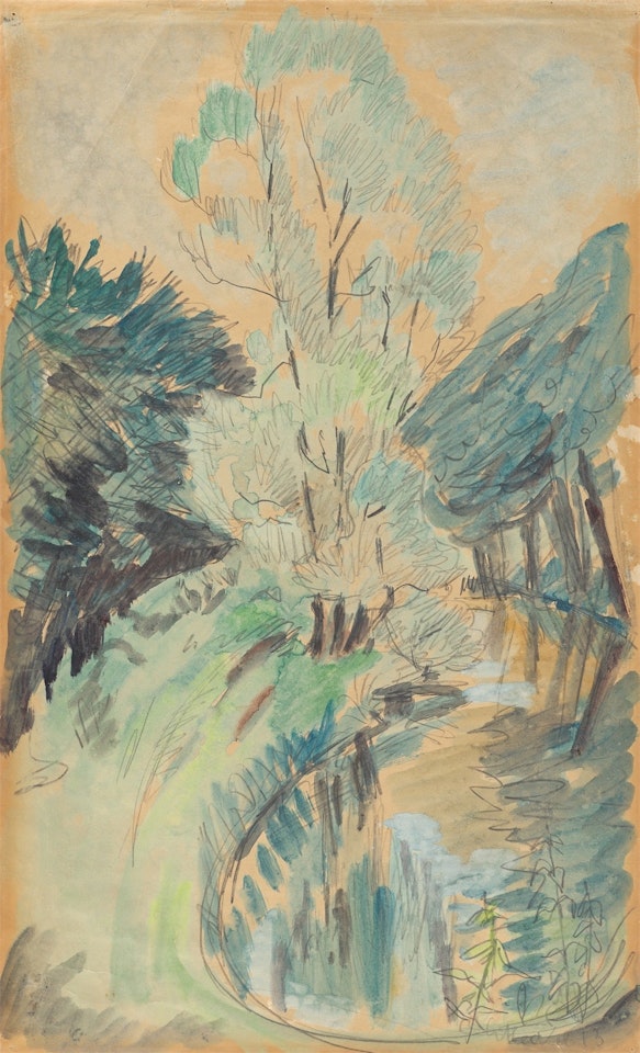 ”Am Fluss” (wohl Alster) by Erich Heckel