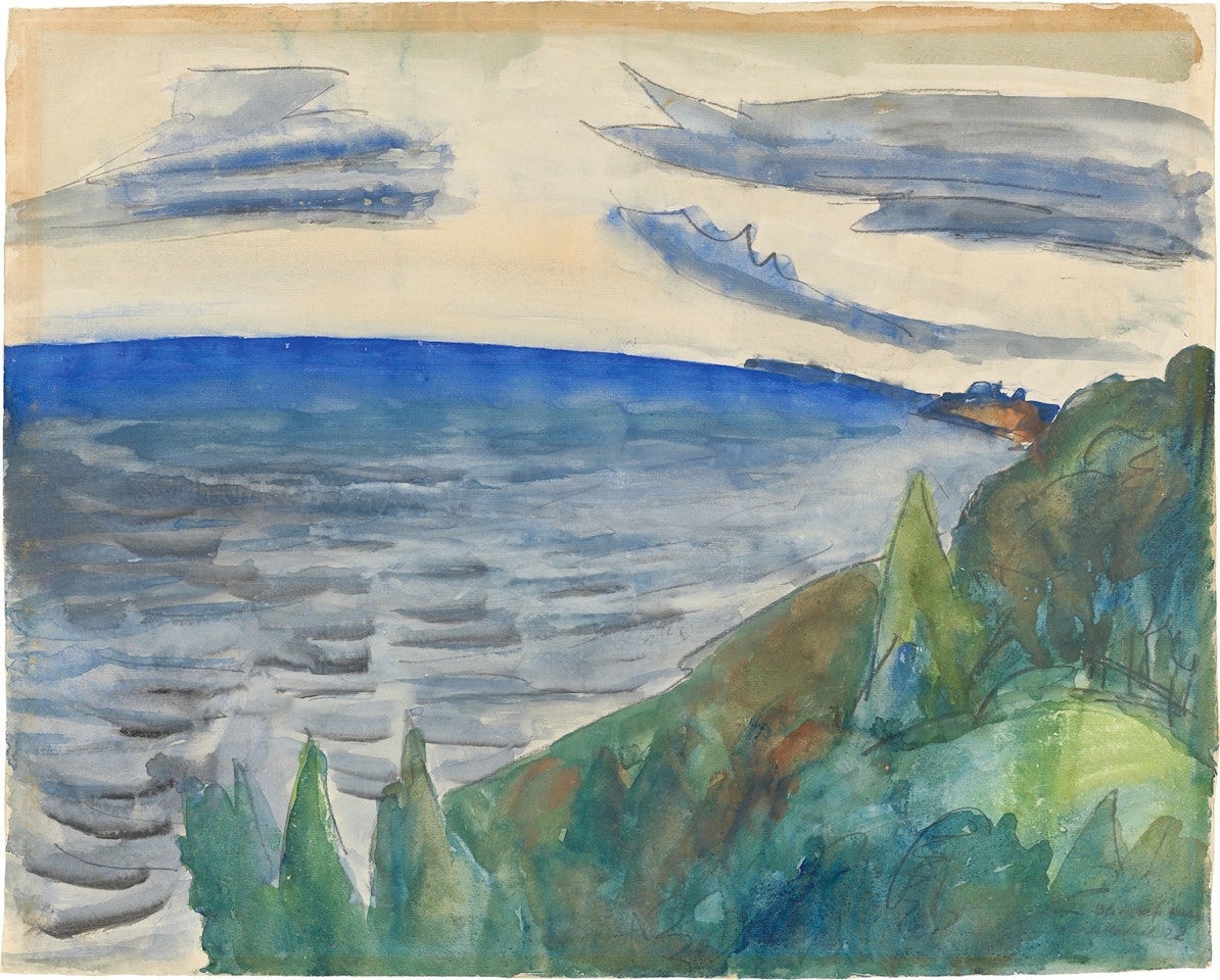 ”Blick aufs Wasser” (Flensburger Förde) by Erich Heckel
