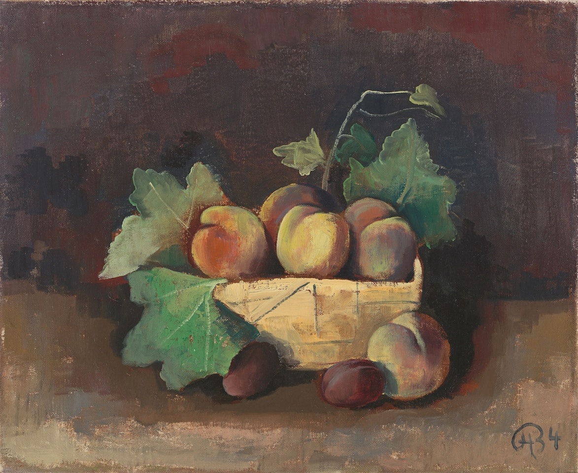 ”Stilleben mit Pfirsichen und Pflaumen” (”Pfirsiche”) by Karl Hofer