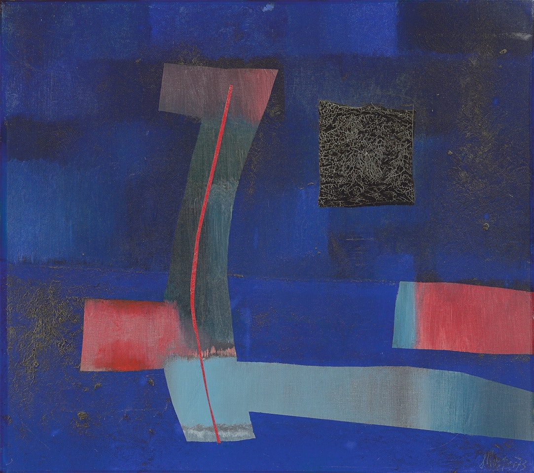 ”Mit Rot” by Fritz Winter