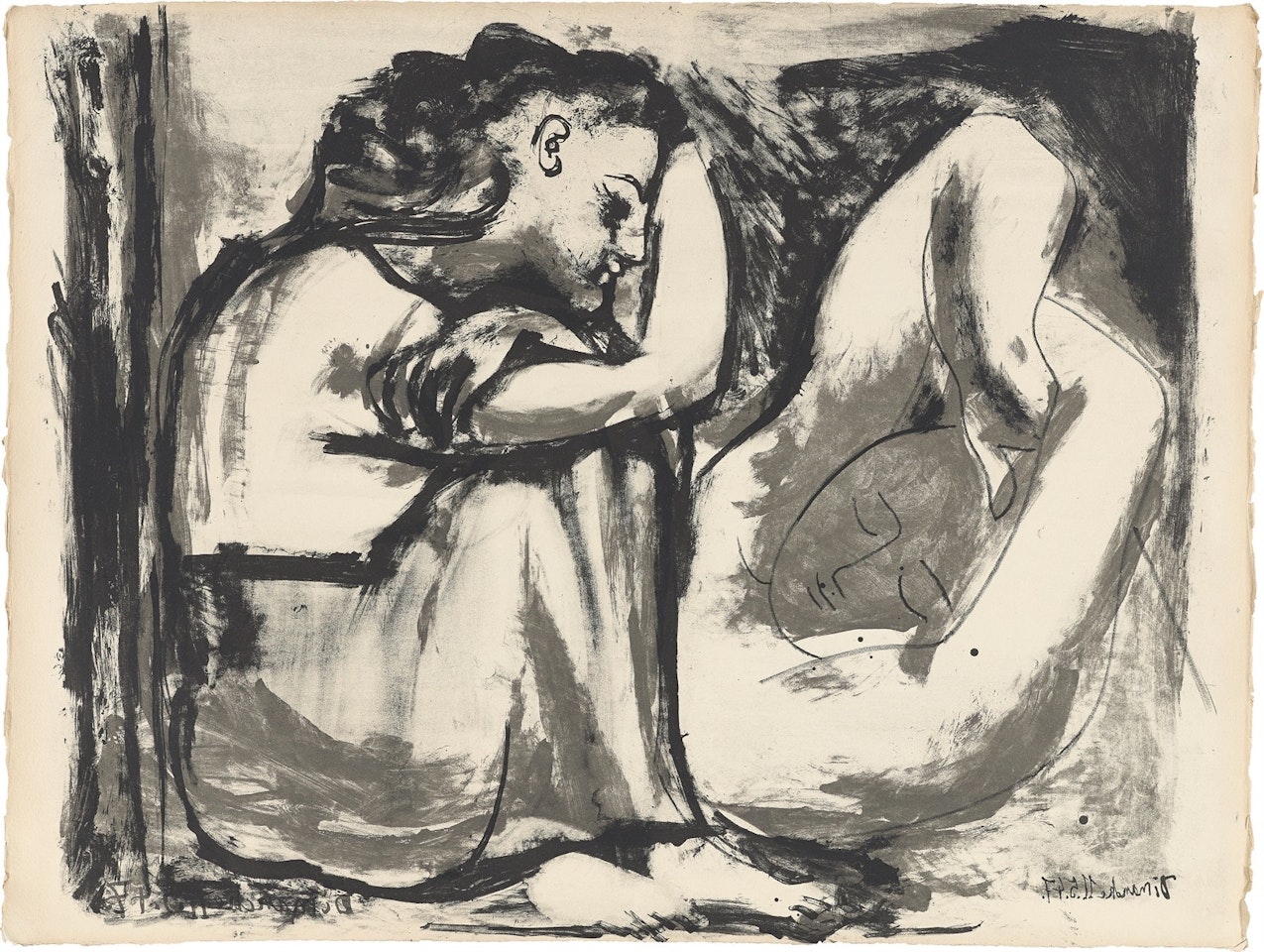 ”Femme assise et dormeuse” by Pablo Picasso