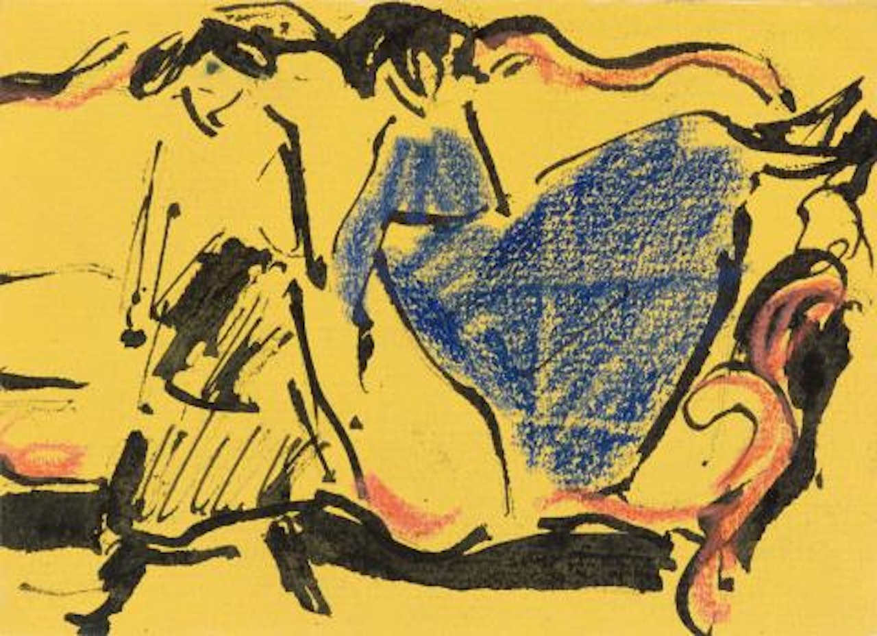 Untitled (Zwei Mädchen auf dem Sofa) by Ernst Ludwig Kirchner