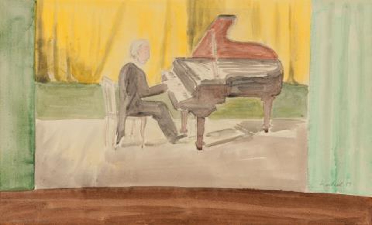 Pianist auf der Bühne by Erich Heckel