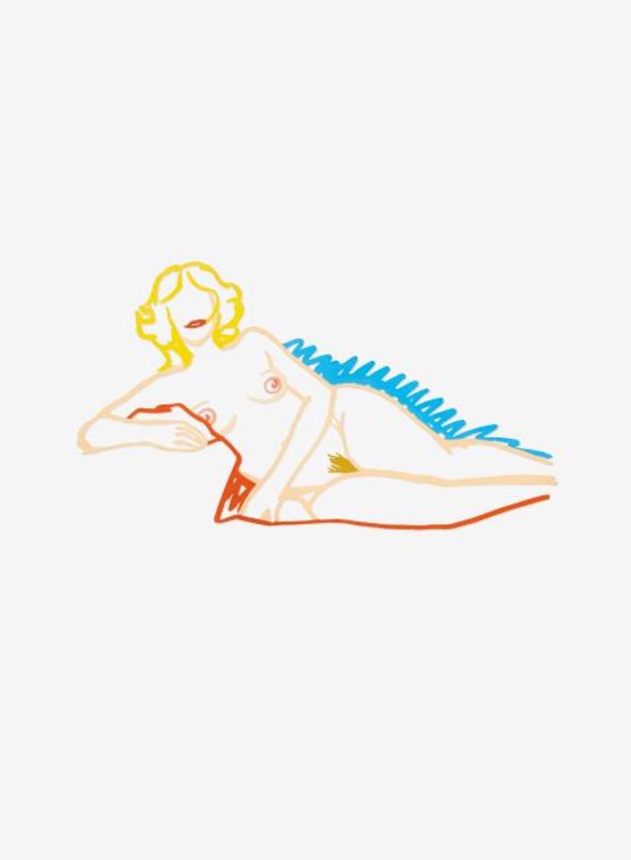 Rosemary Lying on one Elbow (Edition Steel Drawing) by Tom Wesselmann
