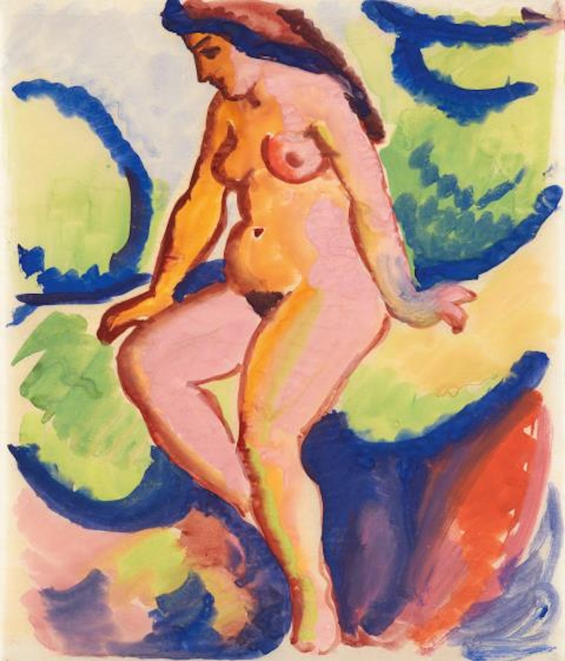 Sitzender Akt II by August Macke